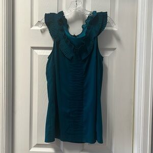 Nicole miller sleeveless top teal large L